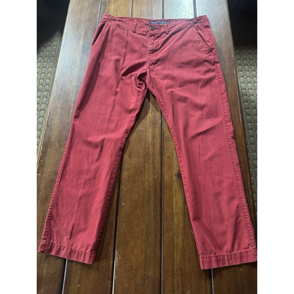 American Eagle Men's Chino Pants Red Size 38x32 Slim Cotton Casual